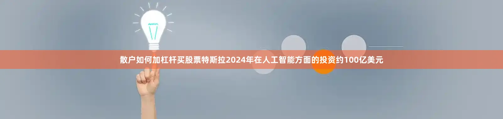散户如何加杠杆买股票特斯拉2024年在人工智能方面的投资约100亿美元